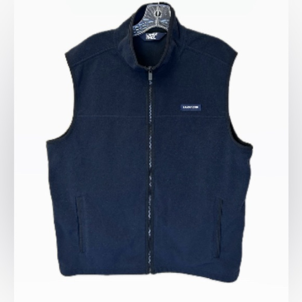 Lands’ End Navy Fleece Vest Size L